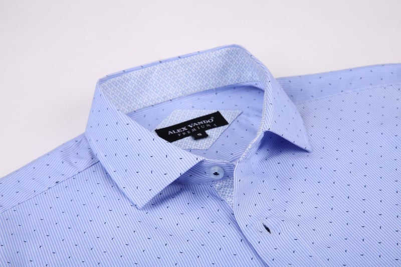 Alex Vando Mens Printed Dress Shirts Long Sleeve Regular Fit Button Down Shirt,blue6974,M - Image 4